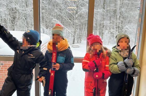 Elever som skal ut på ski