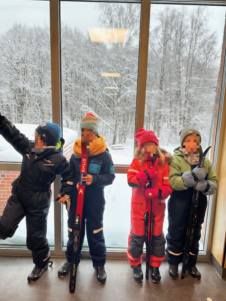 Elever som skal ut på ski